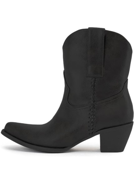 Western Cowboy Boots for Women, Ankle Boots with Round Toe, Cowgirl Boots with Chunky Heel