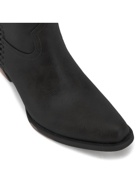 Western Cowboy Boots for Women, Ankle Boots with Round Toe, Cowgirl Boots with Chunky Heel
