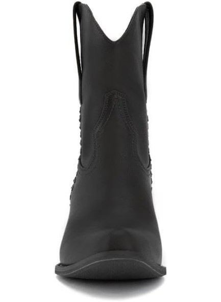 Western Cowboy Boots for Women, Ankle Boots with Round Toe, Cowgirl Boots with Chunky Heel