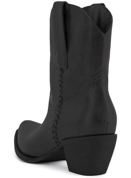 Western Cowboy Boots for Women, Ankle Boots with Round Toe, Cowgirl Boots with Chunky Heel