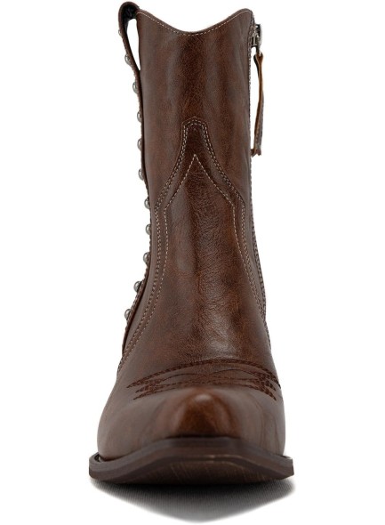 Western Cowboy Boots for Women, Ankle Boots with Round Toe, Studded Cowgirl Boots with Chunky Heel