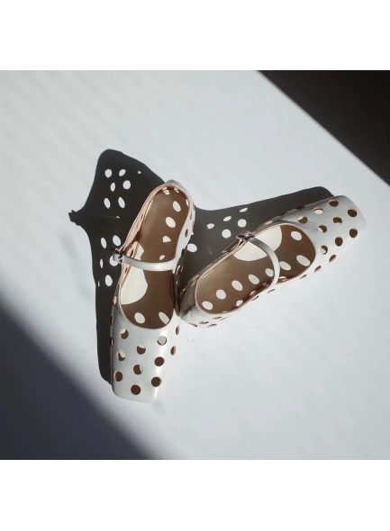Women's Flats;Square Toe Hollow Flat Shoes with Adjustable Buckle;Soft Comfortable Low Heel Flat Shoes