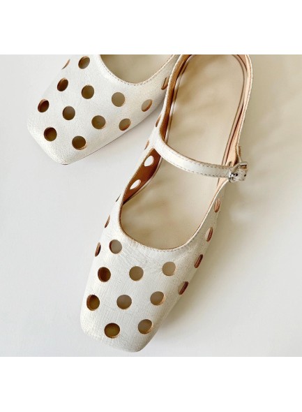 Women's Flats;Square Toe Hollow Flat Shoes with Adjustable Buckle;Soft Comfortable Low Heel Flat Shoes