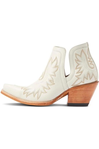 Western Embroidery Ankle Boots with Pointed toe,Chunky Heel Cowgirl Booties 
