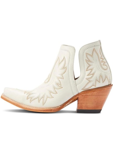 Western Embroidery Ankle Boots with Pointed toe,Chunky Heel Cowgirl Booties