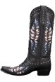 Ankle Boots for Women，Mid Calf Cowboy Boots with Star Rivet，Snip-toe Chunky Heel Flag Printing Western Boots 