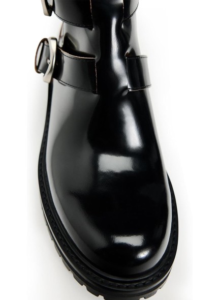 Ankle Boots for Women，Low Heel Ankle Booties with Hollowed out, Women Combat Boots with Buckle