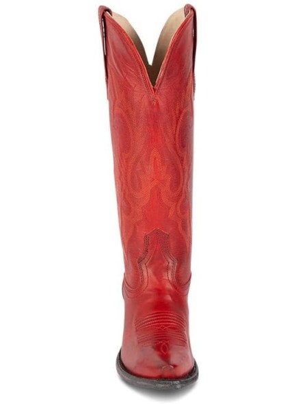 Embroidered Cowboy Boots for Women，Pointed Toe Women's Mid Calf Boot With Chunky Heel